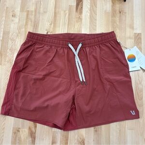 Vuori Course Run Shorts Sienna Mens L Performance 5” Stretch Lined Solid Gym